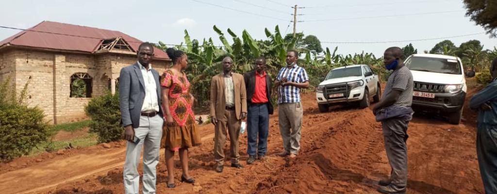 The District Engineer and the District Chairperson monitoring the routine Maintenance  work of Butenga - Buyoga Road